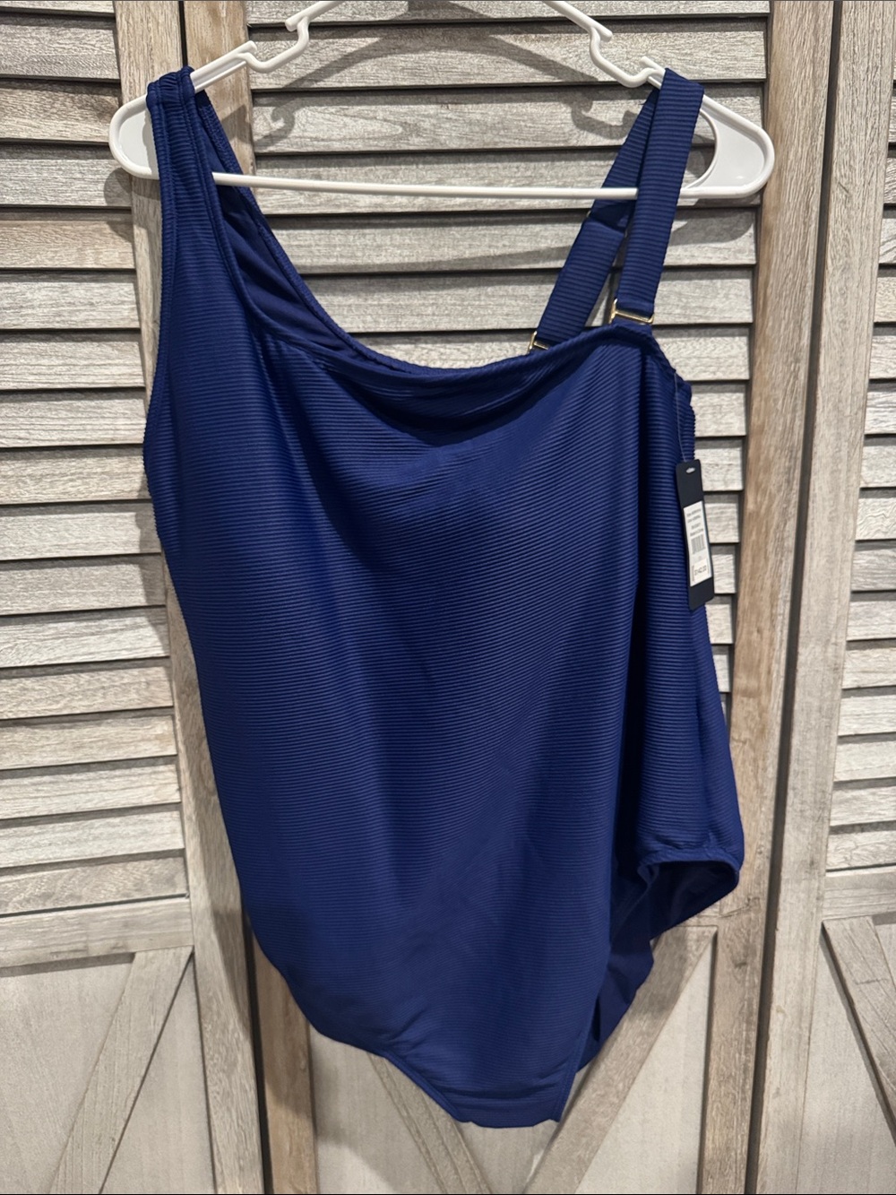 Rachel Roy Women’s Navy Blue One-Shoulder Swimsuit